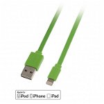 Cablu USB reversibil date + incarcare pentru iPhone 5-6 Lightning 1m Lindy Verde l31392