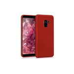 Husa pentru Samsung Galaxy A8 (2018), Silicon, Rosu, 45634.36