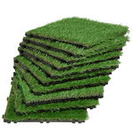 Iarba Sintetica Outsunny pentru Gradina, Set 10buc 30x30cm Verde Inchis | AOSOM RO, Outsunny