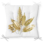 Perna de sezut Minimalist Home World, Minimalist Cushion Covers Gold Leaves, bumbac, , 40x40 cm, auriu/alb - Minimalist Home World, Alb, Minimalist Home World