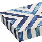 Cutie pentru bijuterii Artizanat Home, lemn/MDF, alb/albastru, 17,7 x 10 x 2,5 cm