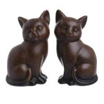 85 Set 2 pisici ceramica maro 13x10x21.5