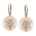 Nome - Cercei personalizati copac banut cu leverback din argint 925 placat cu aur roz, BijuBOX