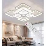 Lustra LED RFAN, Model K52/8, cu Telecomanda, 3 Tipuri de Lumina, Intensitate Reglabila, 200W, Alb, RFAN