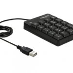 Tastatura Delock Numeryczna USB 19 taste + Tab Black