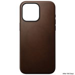 Carcasa din piele naturala NOMAD Modern Leather MagSafe compatibila cu iPhone 15 Pro Max Brown, NOMAD