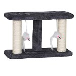 Ansamblu de joacă pentru pisici cu doi șoricei, Kats, 35x15x22 cm, gri