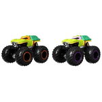 Set Hot Wheels by Mattel Monster Trucks Michelangelo vs Donatello, Hot Wheels