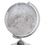Decorațiune luminoasă Globe, 38x25x25 cm, plastic/ metal, alb/ argintiu, Mauro Ferretti