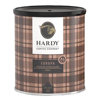 Cafea Europa macinata, la cutie metalica Hardy, 250g, natural, Hardy