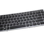 Tastatura HP Zbook 14 Mobile Workstation neagra cu rama gri iluminata backlit, HP