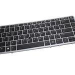 Tastatura HP Zbook 14 Mobile Workstation neagra cu rama gri iluminata backlit, HP