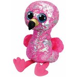 Jucarie de plus TY - Beanie Boos, Flamingo, cu paiete, 42 cm, roz