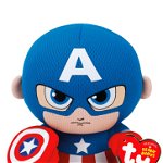 Jucarie de plus TY Beanie Babies - Captain America 15 cm TY41189, Meteor Cee Rom