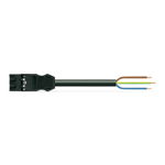 pre-assembled connecting cable; Eca; Plug/open-ended; 3-pole; Cod. A; H05Z1Z1-F 3G 1.5 mm²; 6 m; 1,50 mm²; black, Wago