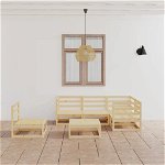 Set mobilier de gradina vidaXL, 6 piese, lemn masiv de pin, 70 x 70 x 67 cm, 53.34 kg