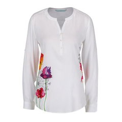 Bluza alba Desigual Olga cu broderie