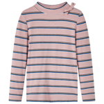 Tricou pentru copii cu mâneci lungi și dungi, roz deschis, 128, Casa Practica