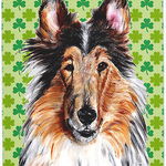 Caroline`s Treasures Collie Lucky Shamrock St Patrick`s Day Mouse Pad, Hot Pad sau Trivet Multicolore Large, 