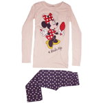 Pijama roz deschis, pantalon 3/4, Minnie Mouse