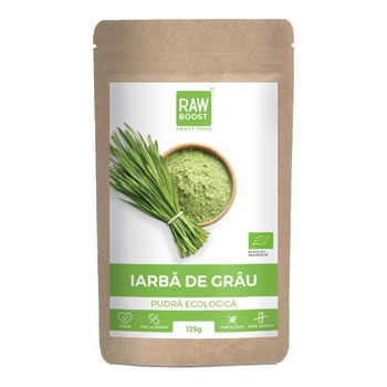 Iarba de grau pudra RawBoost, bio, 125 g, RawBoost
