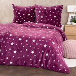 Lenjerie de pat 4Home Stars violet, microflanelă, 140 x 200 cm, 70 x 90 cm, 4Home