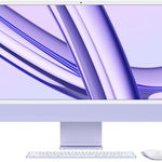 All-In-One PC Apple iMac 24 inch 4.5K Retina, Procesor Apple M3, 16GB RAM, 256GB SSD, 10 core GPU, macOS Sonoma, INT keyboard, Purple, Apple