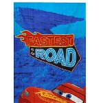 Prosop bumbac, Cars, Fastest Road, albastru, 140x70 cm, Disney
