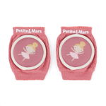 Genunchiere cu pernute PetiteMars cu elastic 13x10 cm 6 luni+ roz, PetiteMars