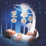 Carusel muzical cu proiector si lampa de veghe Infantino Bej, Infantino