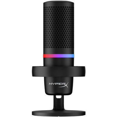 Microfon HyperX DuoCast, USB, RGB, cardioid/omnidirectional, senzor Tap-to-Mute cu LED, soft NGENUITY, certificat Discord/TeamSpeak, PC/PS5/PS4/Mac, negru