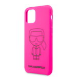 Husa Cover Karl Lagerfeld Silicone Pink Out pentru iPhone 11 Roz, Karl Lagerfeld
