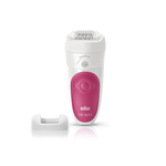 Epilator Silk-épil 5 5-500 SensoSmart™, Wet & Dry, 28 pensete, 2 viteze, Roz/Alb
