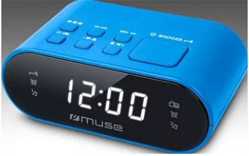 Radio cu ceas Muse Dual alarm M-10 BL PLL Albastru