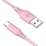 Cablu silicon Tellur USB la Tip C 1m roz