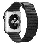 Curea piele pentru Apple Watch 38mm iUni Black Leather Loop