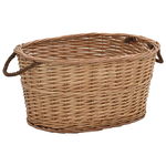 vidaXL Coș lemne foc mânere de transport natural 56x40x28 cm salcie, vidaXL