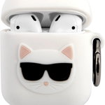 Husa de protectie pentru Apple Airpods 1 și 2 CG Mobile, silicon, alb