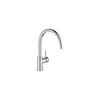 Baterie bucatarie Grohe Bauclassic 31535001, 3/8, monocomanda, pipa inalta, cartus ceramic, pivotanta, Argintiu