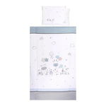 Set lenjerie pat 4 piese Lorelli Giraffe White, bumbac ranforce, 70 x 140 cm, 60 x 120 cm, Lorelli