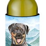 Caroline`s Treasures Flori de munte Rottweiler sticla de vin de băuturi Izolator Hugger Mltcl Wine Bottle, 