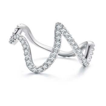 Inel din argint Irregular Crystal Cord, EdenBoutique