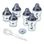 Kit biberoane ONL Balenute albastre 0 luni+, 1 bucata, Tommee Tippee, Tommee Tippee