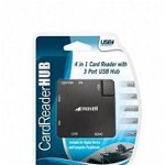 Cititor card 4in1 cu 3 porturi USB Hub Maxell