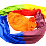 Tunel de joacă textil în culorile curcubeului, 4,2 m, edituradiana.ro