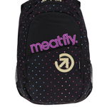 Rucsac negru cu buline roz unisex - Meatfly Exile 2 22 l