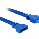 Cablu prelungitor de conectare, DeLock, USB 3.0, Negru