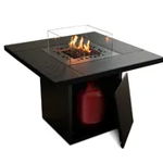 Set Semineu de exterior pe gaz, Planika, Masa Patrata, 10 kW, Negru, 90x90x80 cm, contine si husa!, Planika