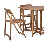 Set mobilier de gradina 5 piese Noemi, Bizzotto, pliabil, lemn de salcam, Bizzotto