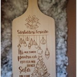 Tocator din lemn Engros personalizat cu mesaj " Esti cea mai draga Sefa din lume", 